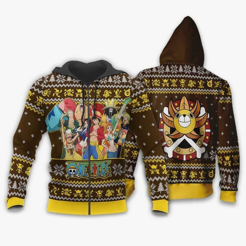 DivesArt - halmhatt pirater ful jultröja och hoodie en bit anime xmas